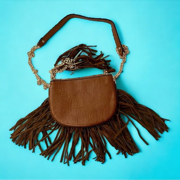 ALDO Brown Leather Multicompartment Crossbody Purse - Picture 2 of 9